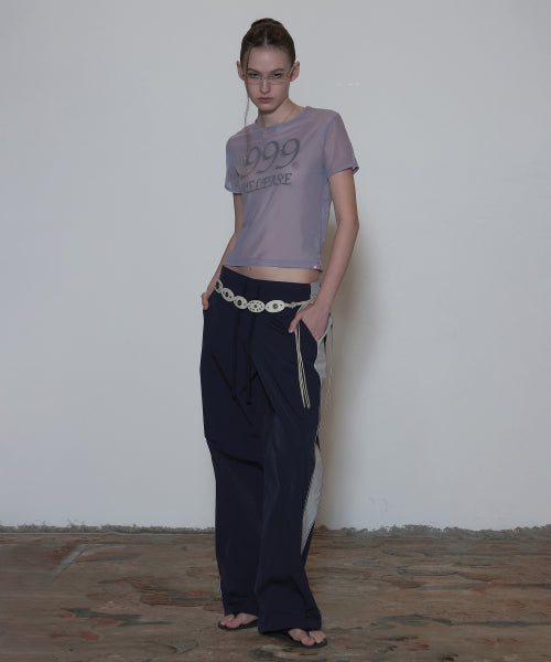 SHEER RINGER CROP TOP PALE - 2 COLORS PURPLE