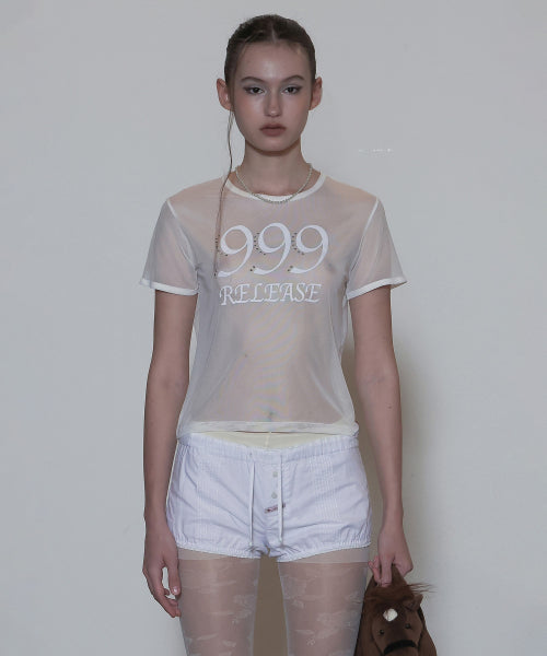 SHEER RINGER CROP TOP WHITE