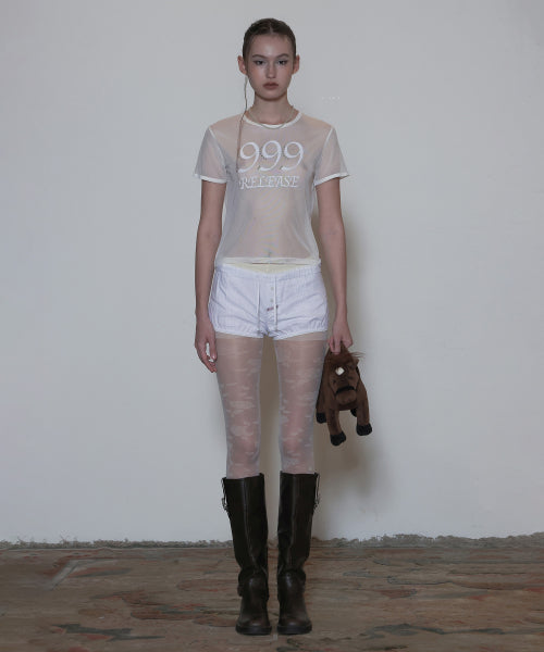 SHEER RINGER CROP TOP WHITE