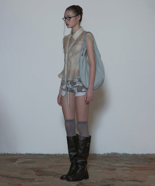 SHEER PLEATED HEM BLOUSE - 3 COLORS AS SHOWN