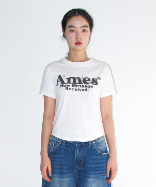[AMES WORLDWIDE] ROUND HEM CROP TEE - 5 color