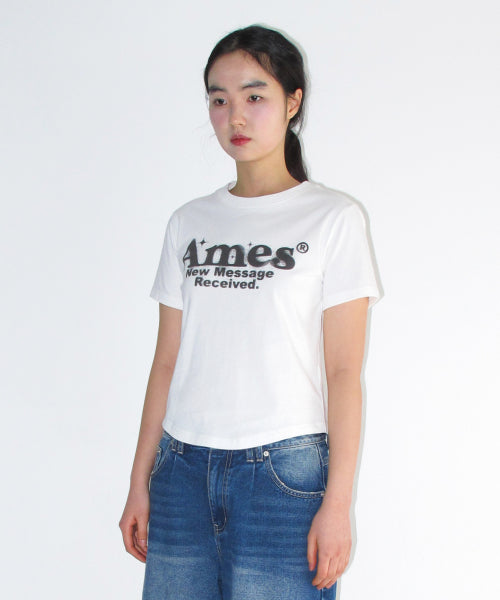 [AMES WORLDWIDE] ROUND HEM CROP TEE - 5 color