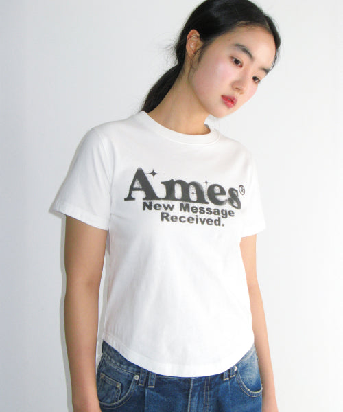 [AMES WORLDWIDE] ROUND HEM CROP TEE - 5 color