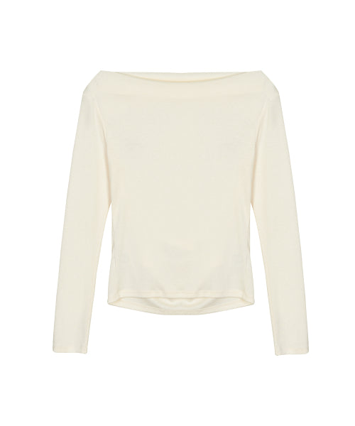 SHIRRING DRAPE BOAT NECK TOP #徐睿知同款! - 5 COLORS AS SHOWN
