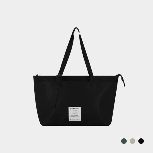 LEAF REGEN NYLON SHOPPER SHOULDER BAG - 3 COLORS BEIGE