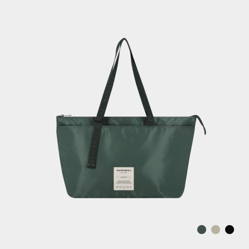 LEAF REGEN NYLON SHOPPER SHOULDER BAG - 3 COLORS BEIGE