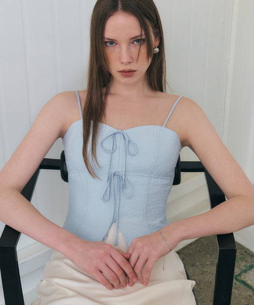 RIBBON SLEEVELESS TOP - 2 COLORS