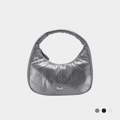 PEBBLE POINT MINI TOTE BAG - 3 COLORS SILVER