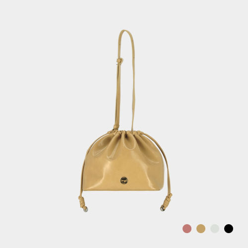 CHERRY STRAP BUCKET CROSSBODY BAG - 4 COLORS WHITE
