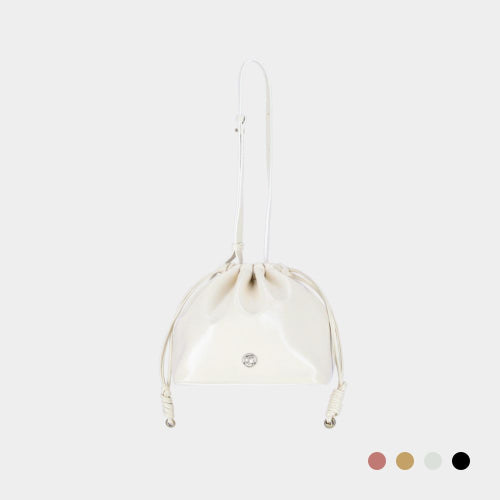 CHERRY STRAP BUCKET CROSSBODY BAG - 4 COLORS WHITE