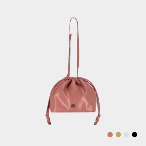 CHERRY STRAP BUCKET CROSSBODY BAG - 4 COLORS WHITE