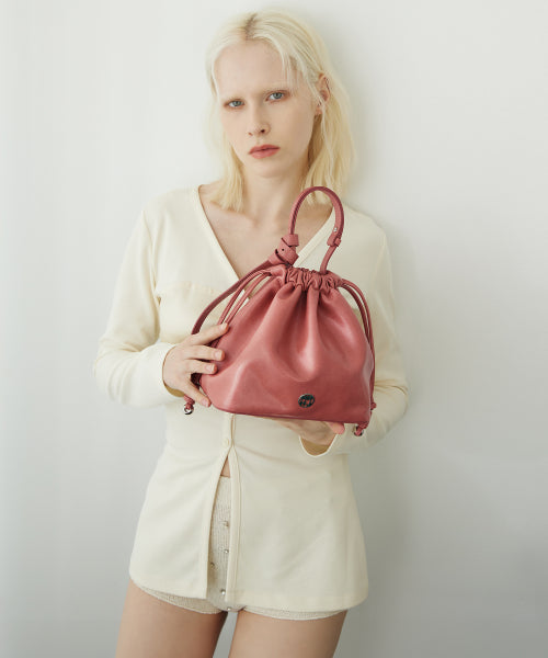 CHERRY STRAP BUCKET CROSSBODY BAG - 4 COLORS WHITE