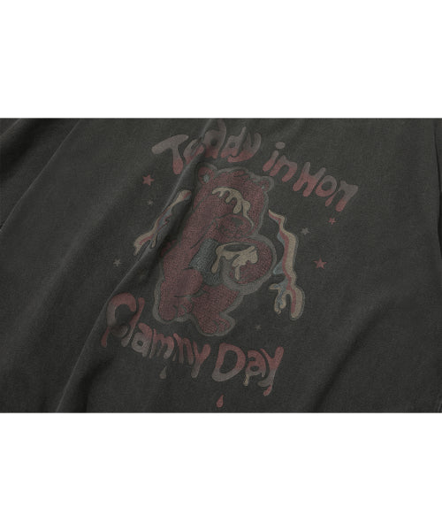 HONEY TEDDY PIGMENT SHORT SLEEVE TEE - 2 COLORS BLACK