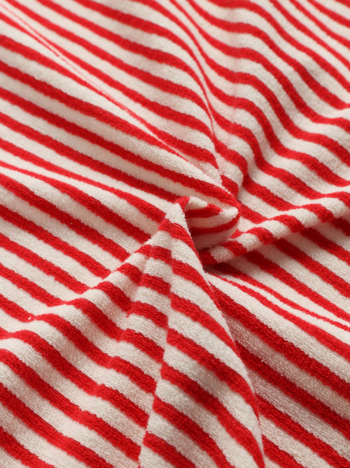 MENASOO SUMMER STRIPE TERRY STRAP ONEPIECE - 2 COLORS RED