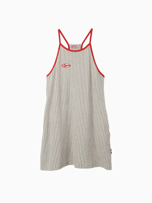 MENASOO SUMMER STRIPE TERRY STRAP ONEPIECE - 2 COLORS GREY
