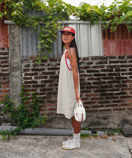 MENASOO SUMMER STRIPE TERRY STRAP ONEPIECE - 2 COLORS GREY