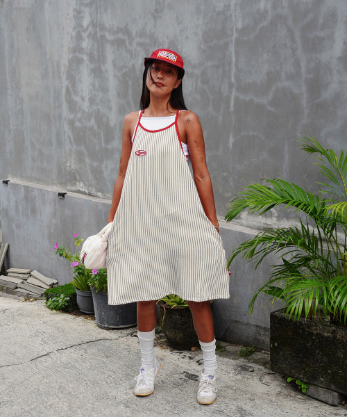 MENASOO SUMMER STRIPE TERRY STRAP ONEPIECE - 2 COLORS GREY