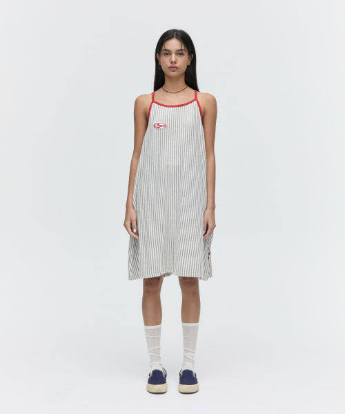 MENASOO SUMMER STRIPE TERRY STRAP ONEPIECE - 2 COLORS GREY