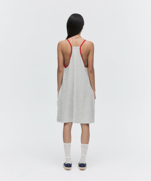 MENASOO SUMMER STRIPE TERRY STRAP ONEPIECE - 2 COLORS GREY