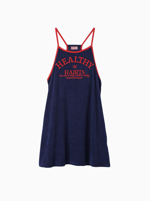 MENASOO SUMMER BASIC TERRY STRAP ONEPIECE - 2 COLORS NAVY