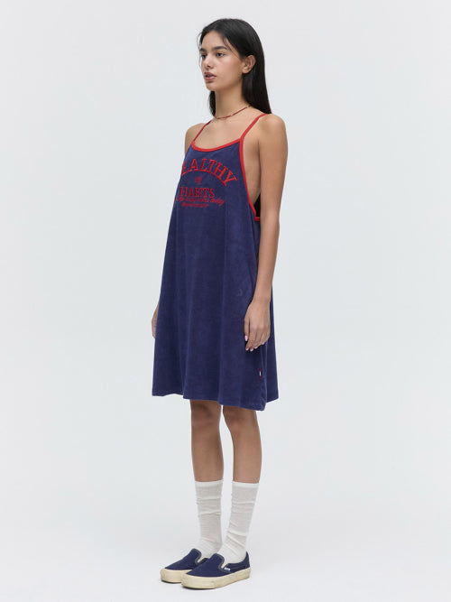 MENASOO SUMMER BASIC TERRY STRAP ONEPIECE - 2 COLORS NAVY