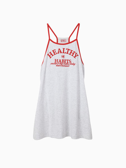 MENASOO SUMMER BASIC TERRY STRAP ONEPIECE - 2 COLORS GREY