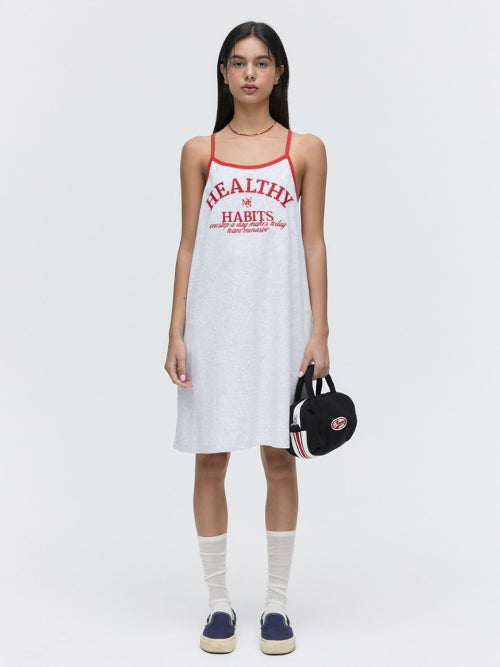 MENASOO SUMMER BASIC TERRY STRAP ONEPIECE - 2 COLORS GREY