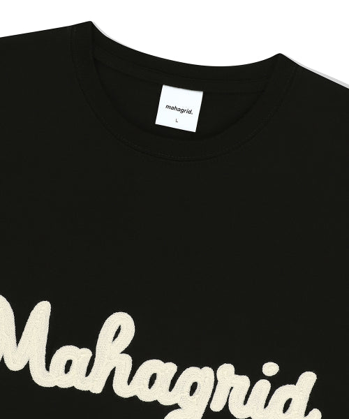 CURLY LOGO CHAIN STITCH TEE BLACK