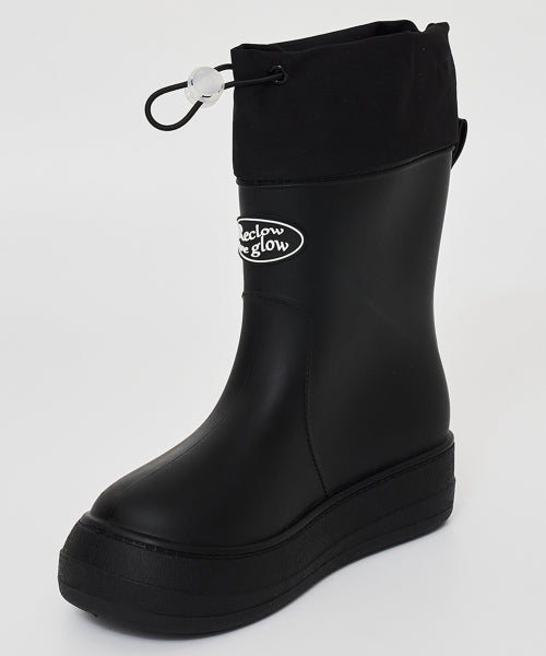 RECLOW RE-RAIN SHIRRING RAIN BOOTS - 6 COLORS BLACK