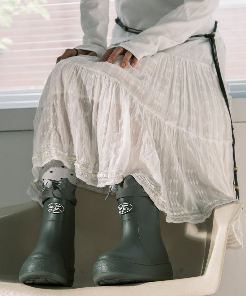 RECLOW RE-RAIN SHIRRING RAIN BOOTS - 6 COLORS BLACK