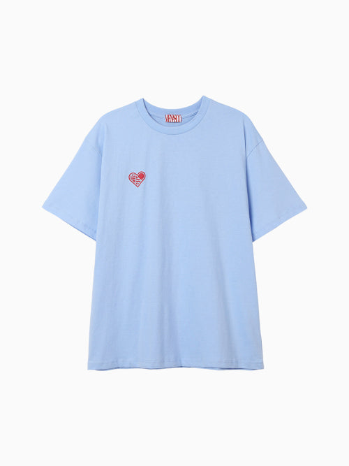 SMALL HEARTTRACK OVER FIT TEE - 3 COLORS BLUE