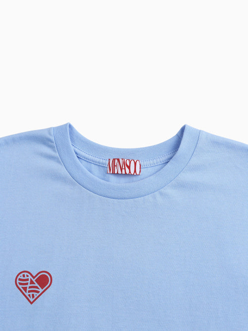 SMALL HEARTTRACK OVER FIT TEE - 3 COLORS BLUE