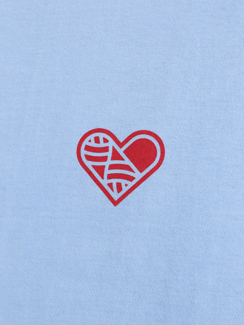 SMALL HEARTTRACK OVER FIT TEE - 3 COLORS BLUE