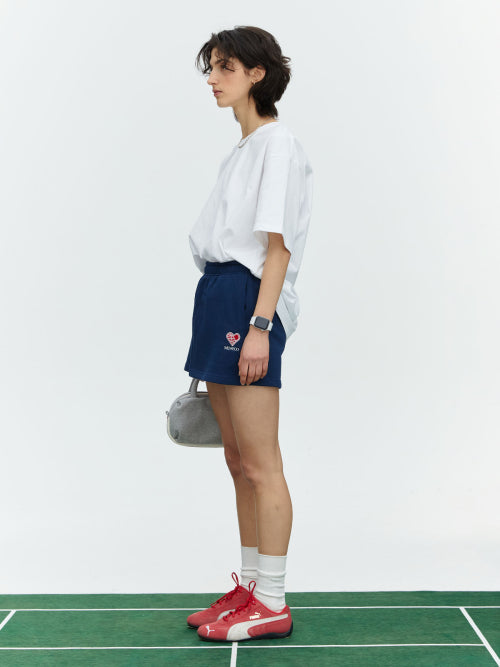SMALL HEARTTRACK OVER FIT TEE - 3 COLORS BLUE