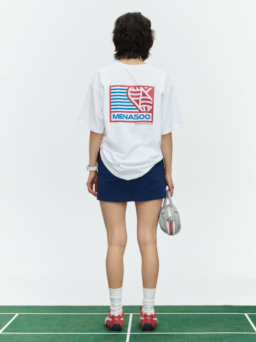 SMALL HEARTTRACK OVER FIT TEE - 3 COLORS BLUE