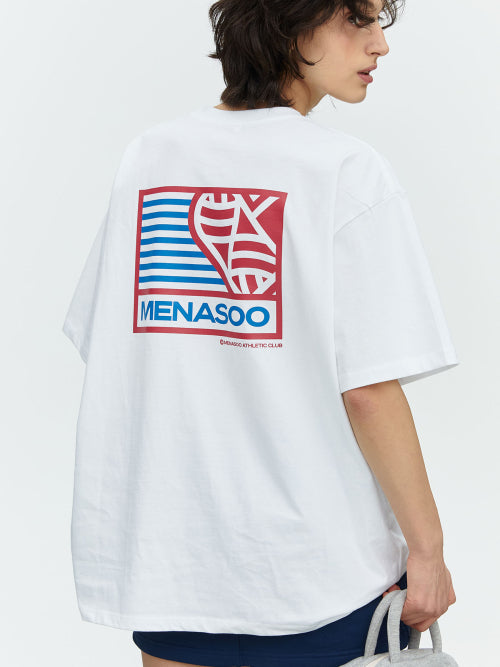 SMALL HEARTTRACK OVER FIT TEE - 3 COLORS BLUE