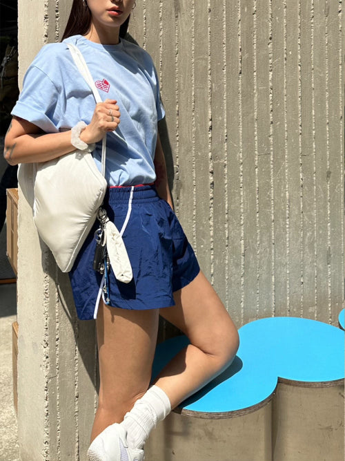 SMALL HEARTTRACK OVER FIT TEE - 3 COLORS BLUE