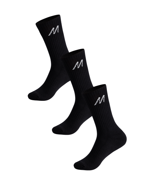 3-PACK STANDARD CREW SOCKS - 2 COLORS WHITE