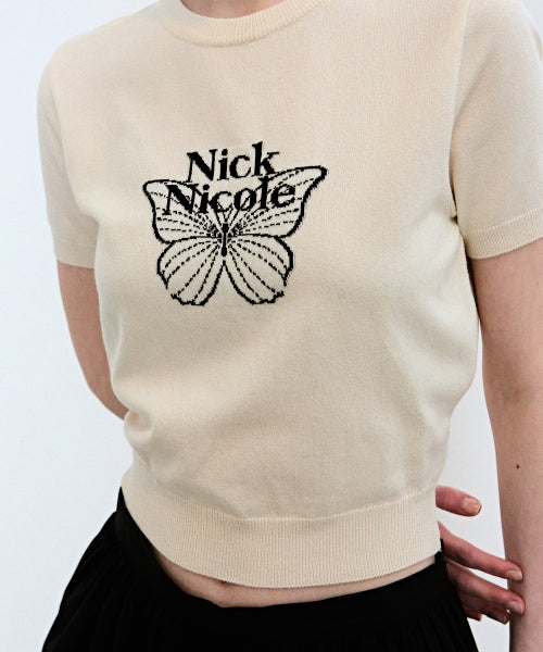 MINI BUTTERFLY SIGNATURE HALF KNIT #徐睿知同款! - 3 COLORS CREAM