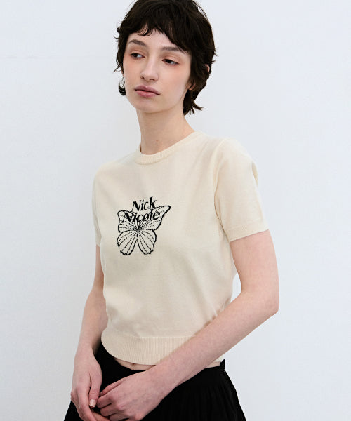 MINI BUTTERFLY SIGNATURE HALF KNIT #徐睿知同款! - 3 COLORS CREAM