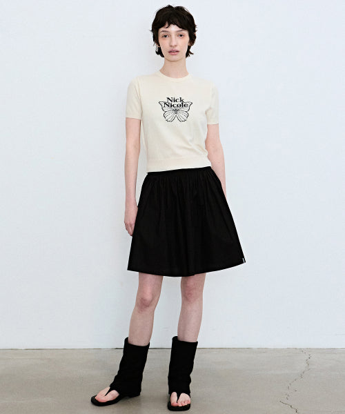 MINI BUTTERFLY SIGNATURE HALF KNIT #徐睿知同款! - 3 COLORS CREAM