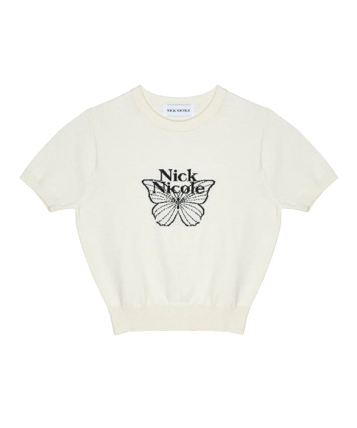 MINI BUTTERFLY SIGNATURE HALF KNIT #徐睿知同款! - 3 COLORS CREAM