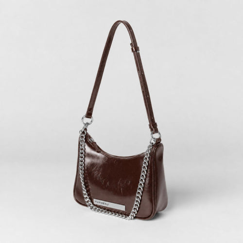 SAGE CHAIN SHOULDER CROSSBODY BAG - 4 COLORS BLACK