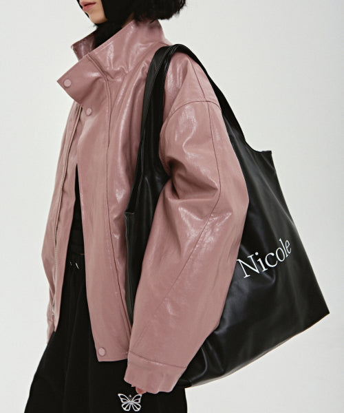 NICOLE BIG SHOPPER BAG #徐睿知同款! - 2 COLORS BLACK
