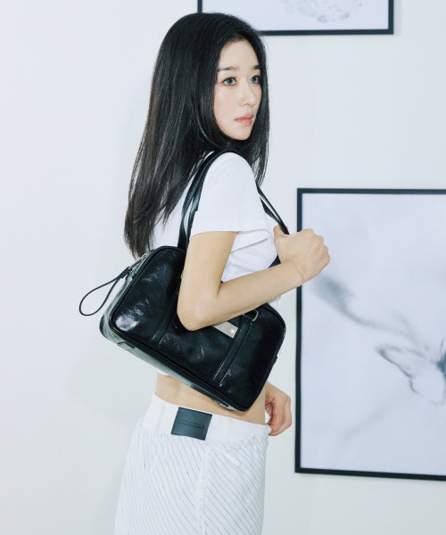 CRYSTAL LEATHER MINI BOSTON BAG #徐睿知同款! - 4 COLORS AS SHOWN