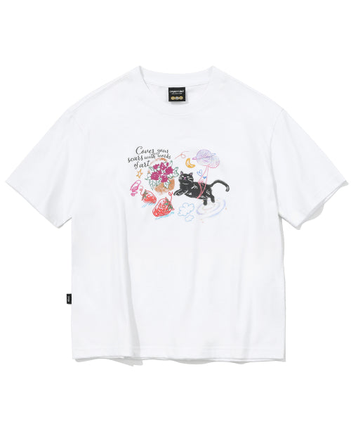 DTP CROP SHORT SLEEVE TEE WHITE