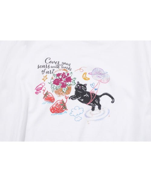 DTP CROP SHORT SLEEVE TEE WHITE