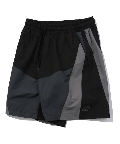 MIXED NYLON PANTS BLACK