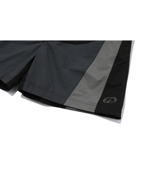 MIXED NYLON PANTS BLACK