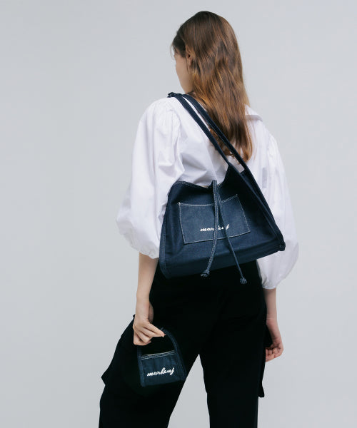 JEANS DENIM SHOULDER CANVAS BAG - 2 COLORS PINK